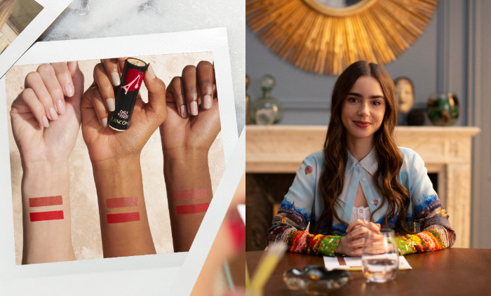 Emily in Paris美妝系列｜EMILY IN PARIS 限量版 LABSOLU ROUGE 瑰麗豐盈唇膏看過第一季的就會知道，無論工作或閒暇，Emily 總以亮麗的唇色配襯時尚繽紛的穿搭。